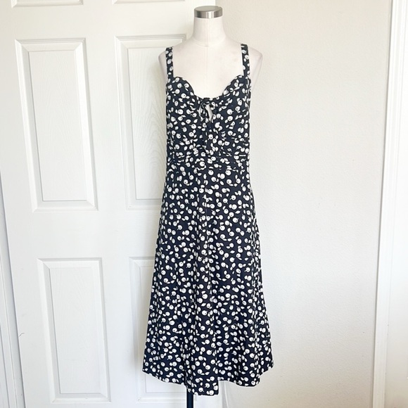 MAEVE Anthropologie Cecilia Pettersson Tie-Front Midi Dress - Picture 4 of 11
